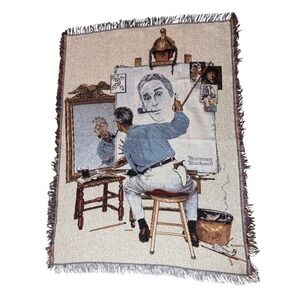 The Northwest Company Norman Rockwell Tapestry Blanket OS Multi Good Woven Art